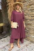 Made in Italy Purdy Pure Cotton Smock Dress Beetroot